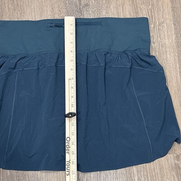 Athleta Run With It Skort Size 1X Blue Teal Stretch Lined Zip Pocket NEW - Picture 5 of 13